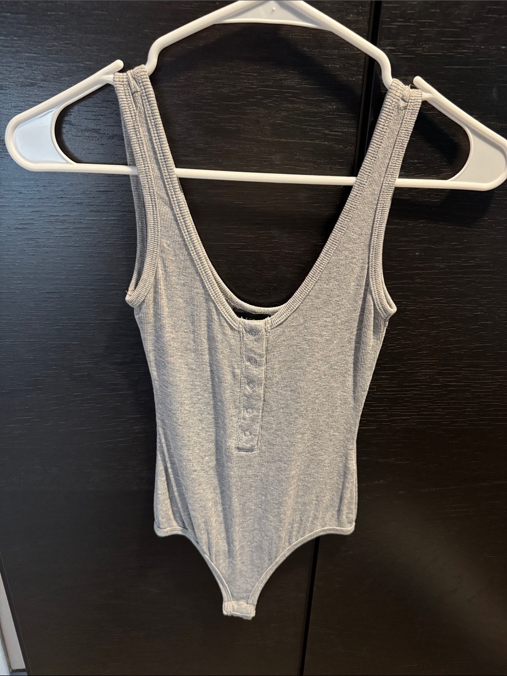 Vici Light Gray Ribbed Tank Bodysuit
